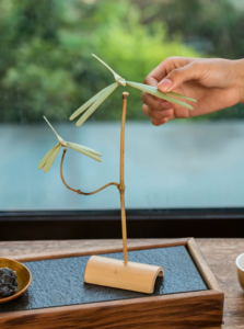 Balanced bamboo dragonfly