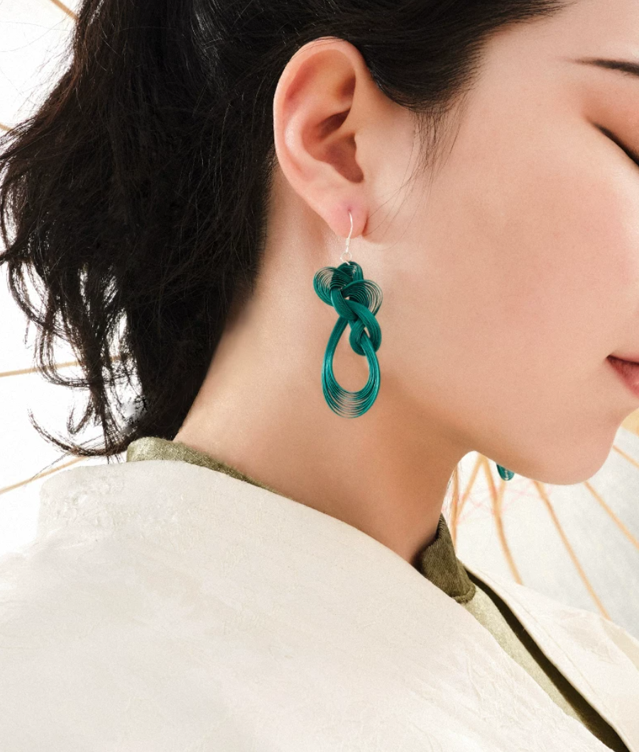 Red Bamboo Knot Earrings | Handmade Chinese Style Jewelry