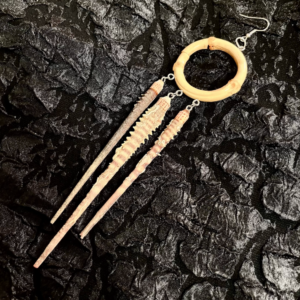 Handcrafted Sea Urchin & Bamboo Drop Earrings