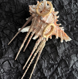 Handcrafted Sea Urchin & Bamboo Drop Earrings
