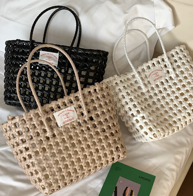 Handwoven Market Tote Bag – Lightweight Summer Basket for Beach & Everyday Carry