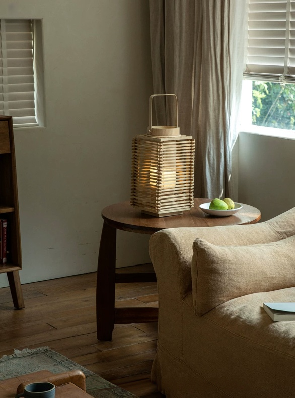 Handwoven Bamboo Floor Lantern – Wabi-Sabi Inspired Japanese Style Lamp