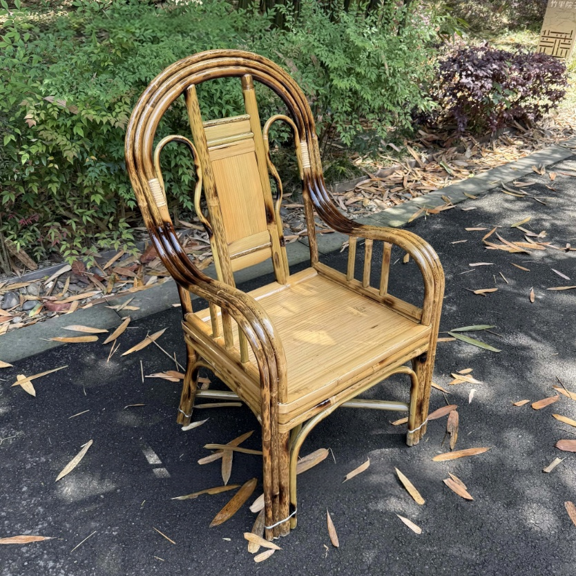 Handwoven Bamboo Lounge Chair – Natural Accent Chair for Japandi, Boho & Wabi-Sabi Home Decor