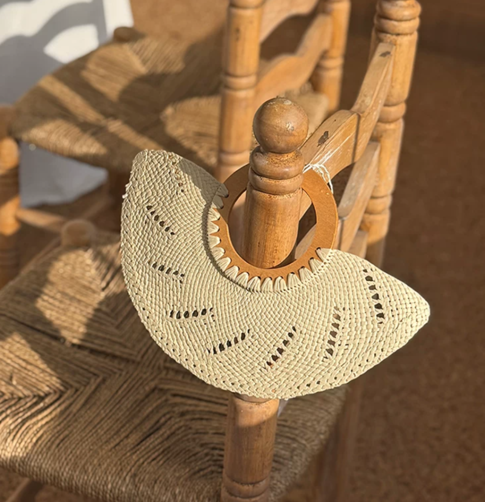 Natural Handwoven Bamboo Fan | Artisan Woven Tassel Fan for Boho Decor & Summer Style