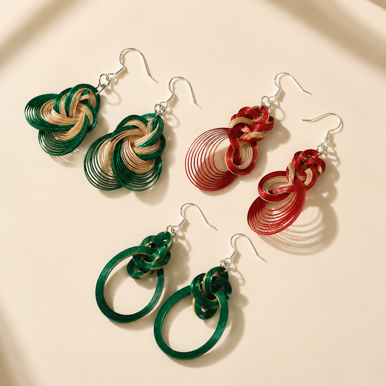 Handwoven Bamboo Nature Earrings | Handmade Artisan Jewelry Inspired by Nature