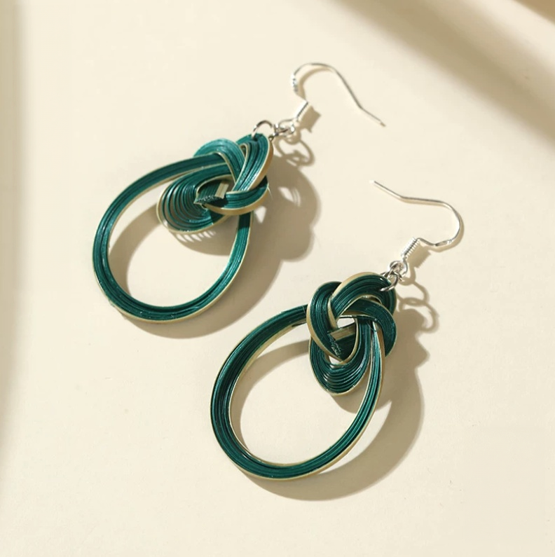Handwoven Bamboo Nature Earrings | Handmade Artisan Jewelry Inspired by Nature - Image 5